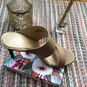 Nude Jessica Simpson heeled sandals